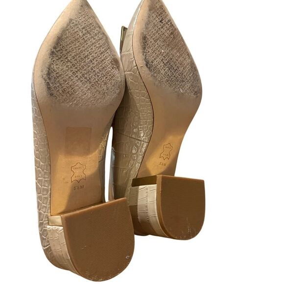 Tory Burch Gigi Croc Embossed Pointed Toe Pump Sz. 5.5 - Picture 6 of 9